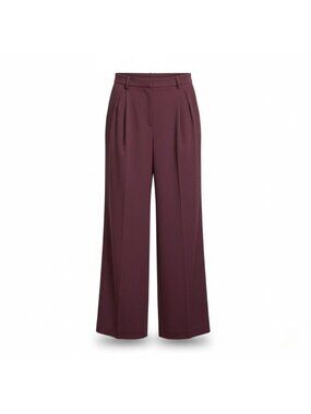 Express Womens Burgundy Wide-Leg Pants Recycled Polyester Blend Size M